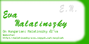 eva malatinszky business card